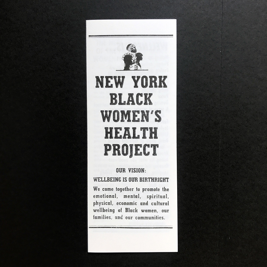 New York Black Women's Health Project 1989 leaflet