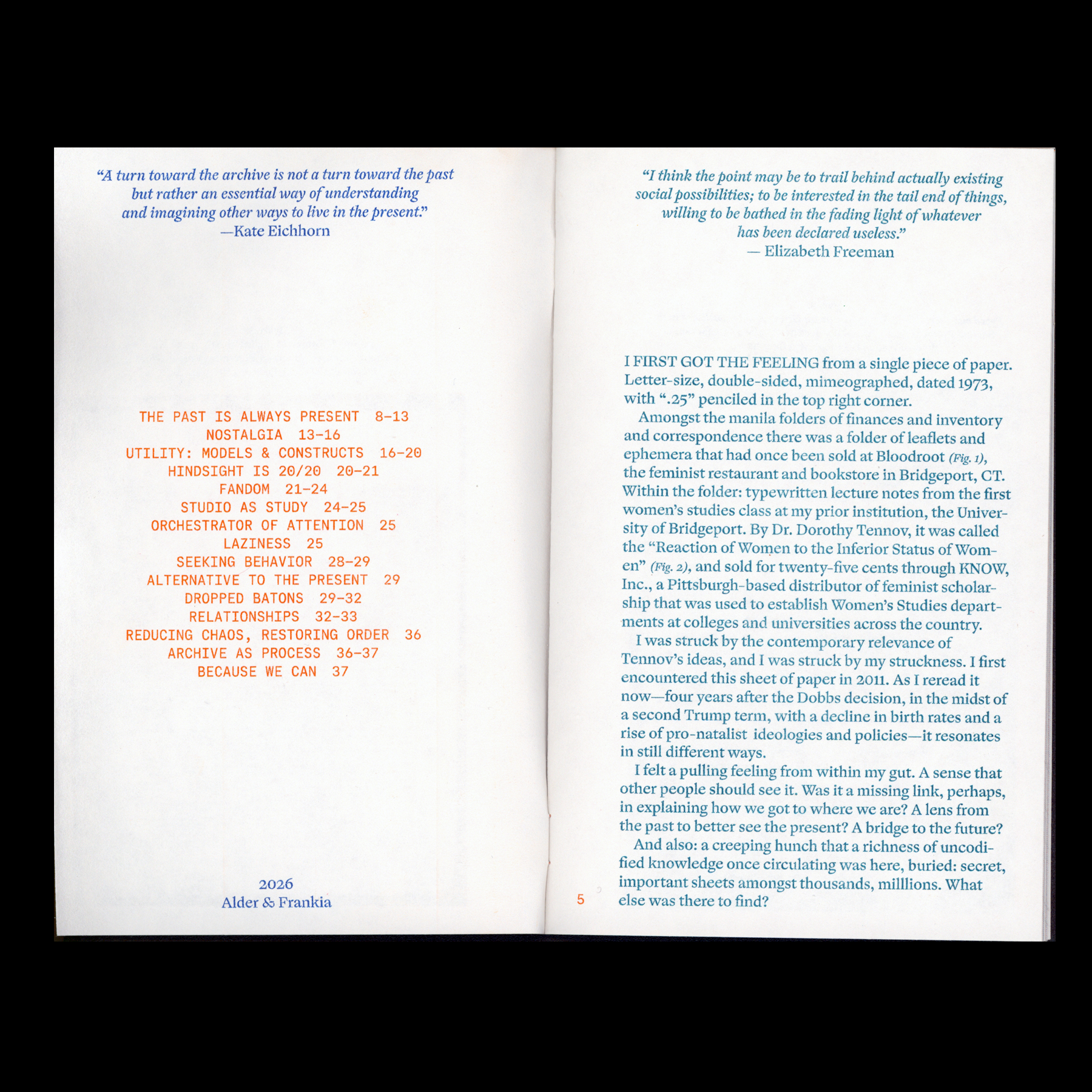 toc of why reissue zine